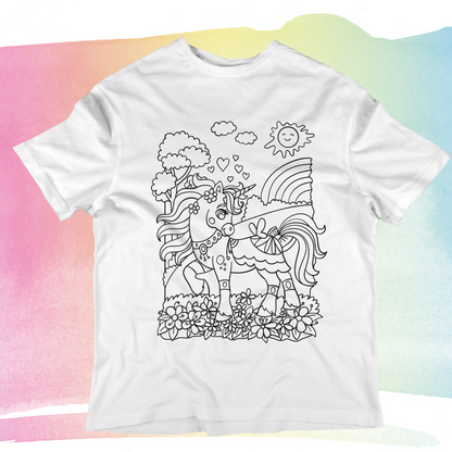 Spring unicorn - happy flowers coloring shirt 23777000190